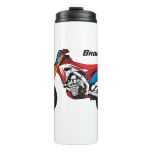 Red dirt bike motorcycle thermal tumbler