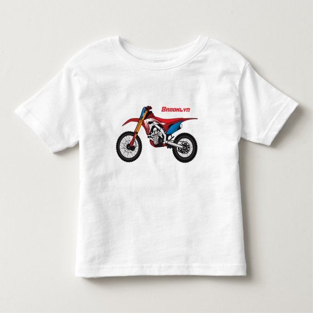 Red dirt bike motorcycle toddler T-Shirt (Front)