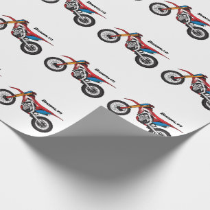 Red dirt bike motorcycle wrapping paper