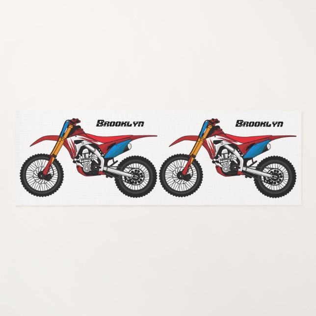 Red dirt bike motorcycle  yoga mat (Front (Horizontal))