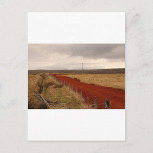 Red Dirt Road In Iceland Postcard