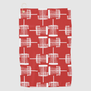 Red disc golf towel