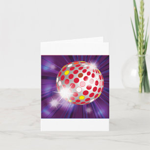 Red Disco Ball Card