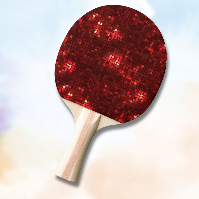 Red Disco Style Squares Valentine Pattern Ping Pong Paddle (Creator Uploaded)