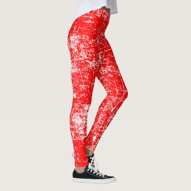 Red Distressed Look Leggings (Right)