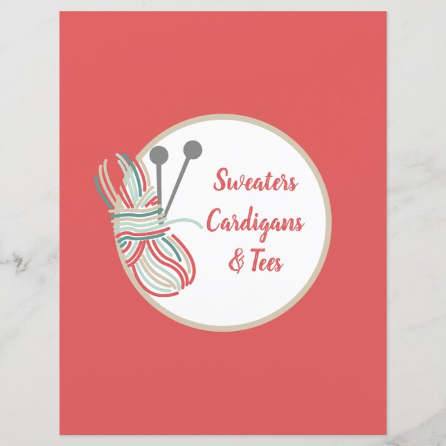 Red Divider Page Knit Happens Pattern Binder Index (Front)