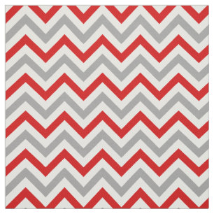 Red, Dk Grey, White LG Chevron ZigZag Sz6 Fabric