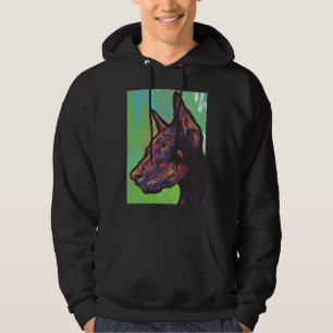 Red Doberman Pinscher Dog Bright Colourful Pop Dog Hoodie