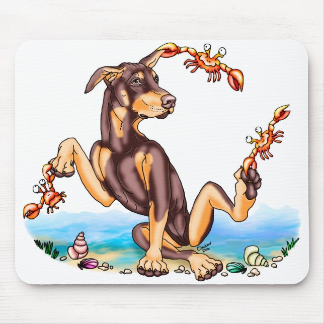 Red Doberman Pinscher Kinda Crabby Mouse Pad (Front)