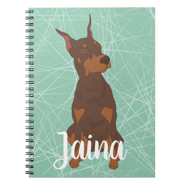 Red Doberman Pinscher Notebook (Front)