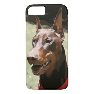 Red Doberman Potrait (v9-2) iPhone 8/7 Case