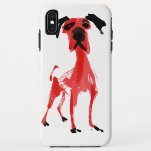 Red Dog   Expressive Red & Black Dog Art Golf Ball iPhone XS Max Case