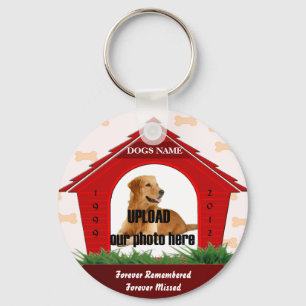 Red Dog House Pet Memorial Key Ring