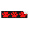 Red Dog Paw Print 3-in-1 Bumper Sticker