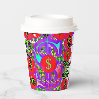 Red Dollar Signs Paper Cups
