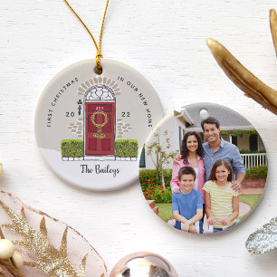 Red Door First Christmas in Our New Home Ceramic Ornament