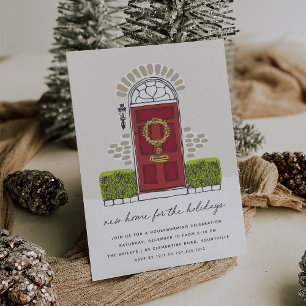 Red Door Holiday Housewarming Party Invitation