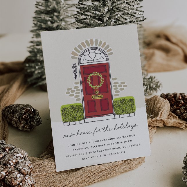 Red Door Holiday Housewarming Party Invitation (Creator Uploaded)