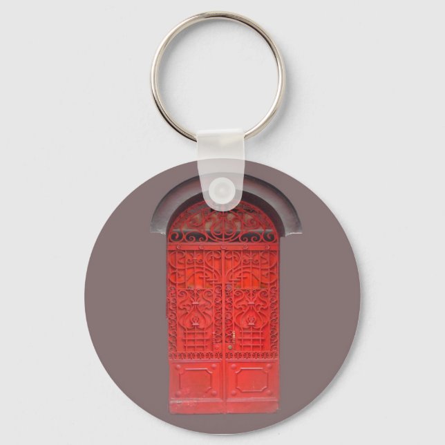 Red Door in Alley Key Ring (Front)
