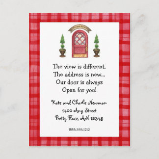Red Door New Address Postcard