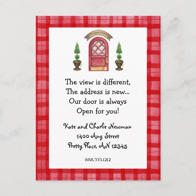 Red Door New Address Postcard (Front)