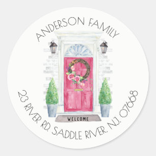 Red Door   New Home Address Label Sticker