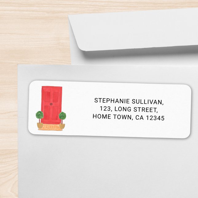 Red Door Return Address Label (Creator Uploaded)