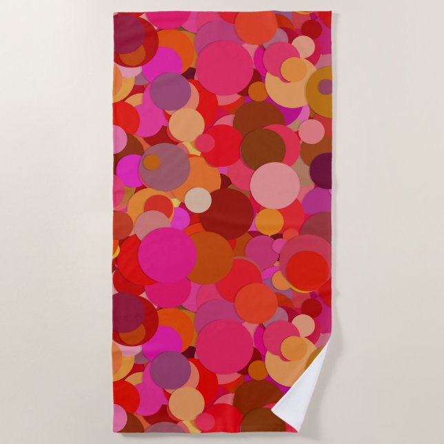 red dot confetti beach towel (Front)