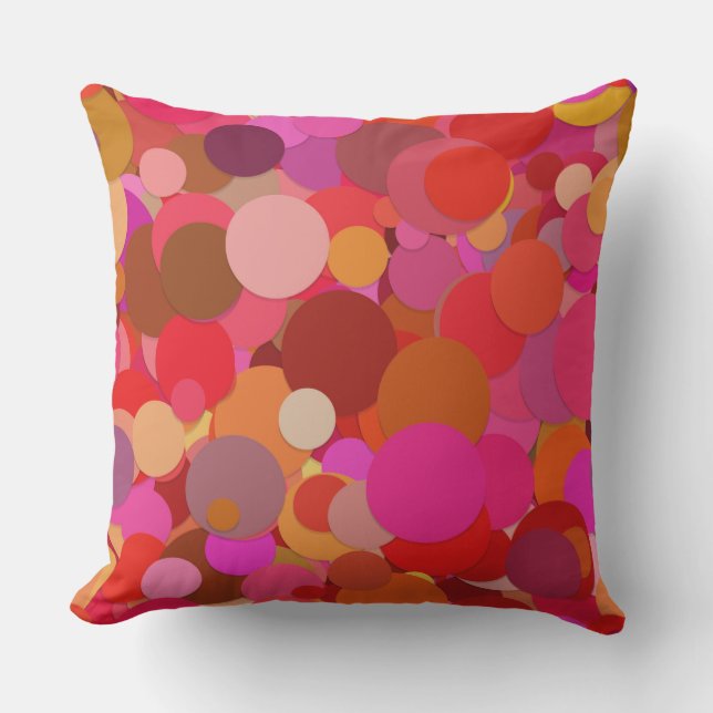 red dot confetti outdoor pillow  (Front)