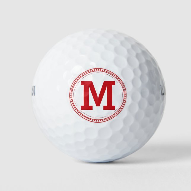 Red Dot Edge Emblem Monogram Golf Balls (Front)