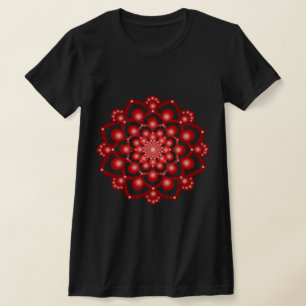 Red Dot Mandala Flower T-Shirt