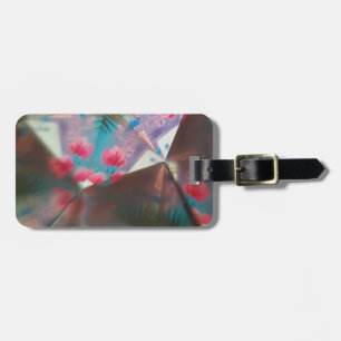 Red Doted Floral Luggage Tag