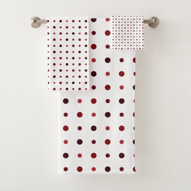 Red Dots Bath Towel Set (Insitu)