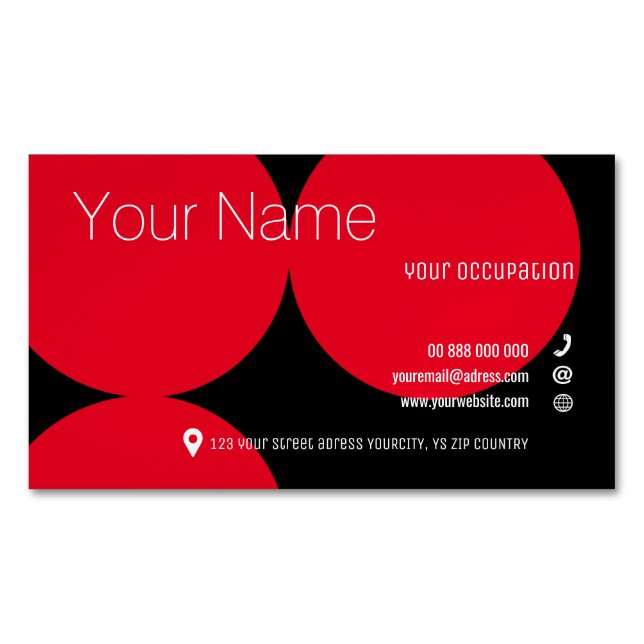 RED DOTS Collection Business Card Magnet (Front)