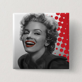 Red Dots Marilyn 15 Cm Square Badge