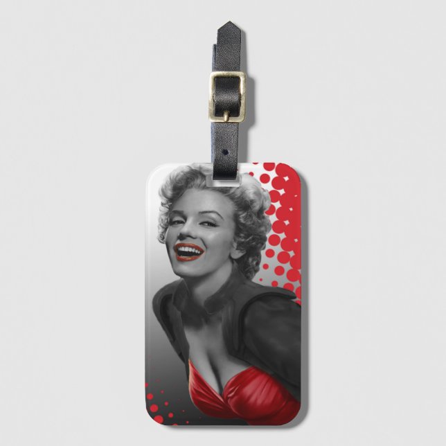 Red Dots Marilyn Luggage Tag (Front Vertical)