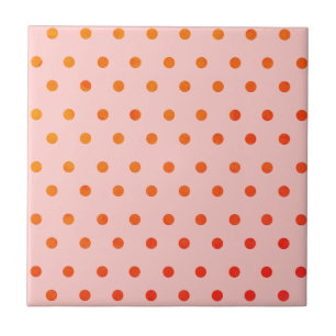 Red dots on pink ceramic tile