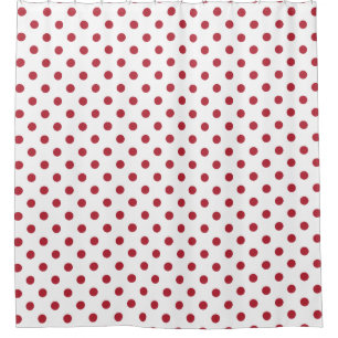 Red Dots Pattern Shower Curtain