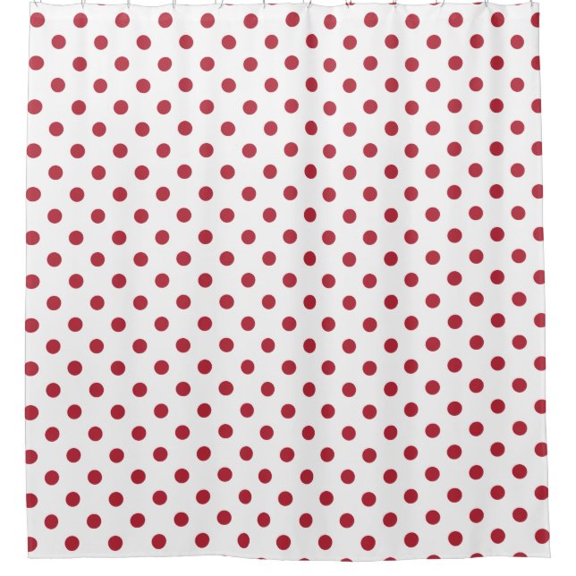 Red Dots Pattern Shower Curtain (Front)