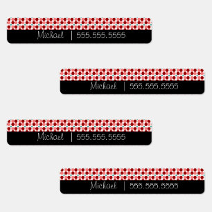 Red Dots School Class Name Number Labels