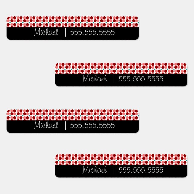 Red Dots School Class Name Number Labels (Group)