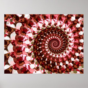 Red Dots Spiral Poster