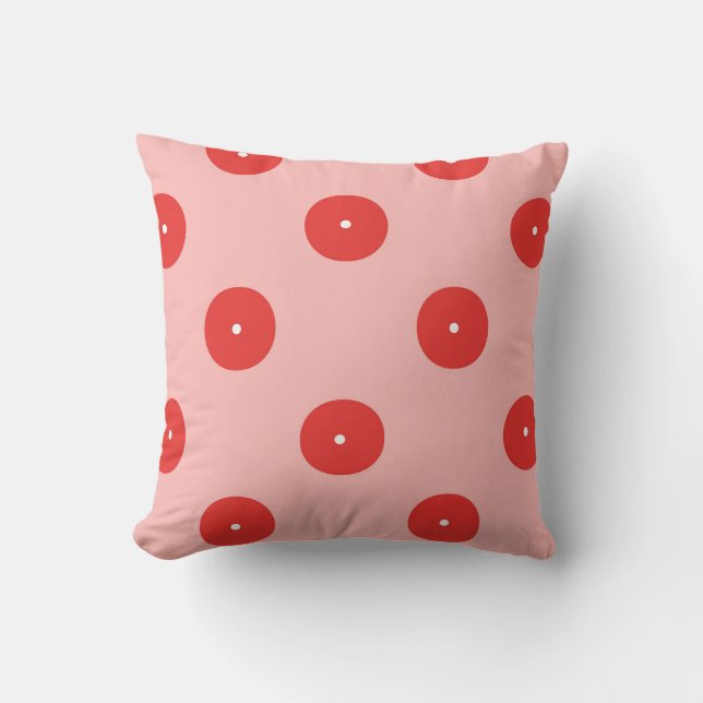 Red dots throw pillow (Front)