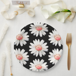 Red Dotted Daisy's Paper Plate