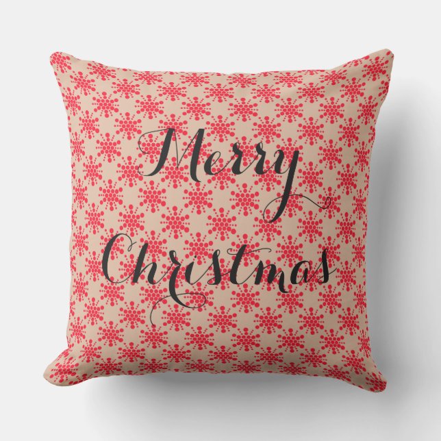 Red dotted star on taupe cushion (Front)