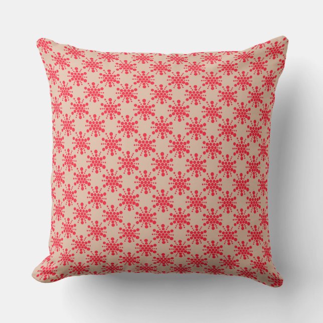 Red dotted star on taupe cushion (Front)