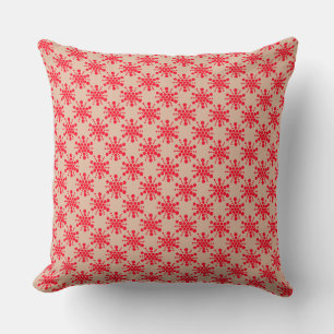 Red dotted stars on taupe cushion