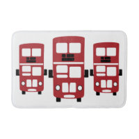Red double decker bus bathmat rug