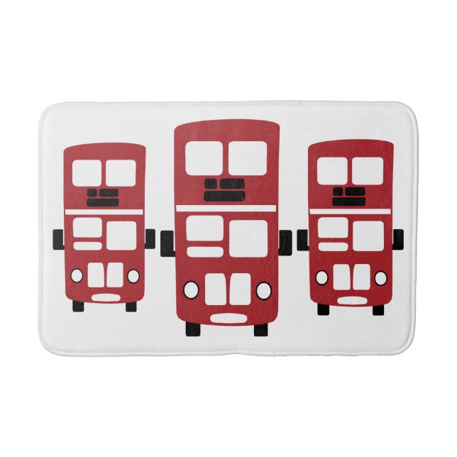 Red double decker bus bathmat rug (Front)