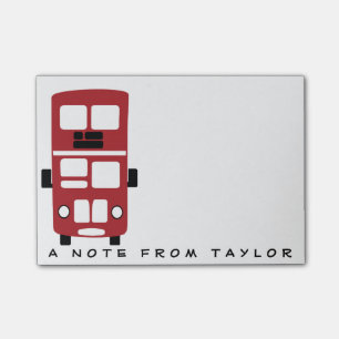 Red double decker bus custom post-it notepad
